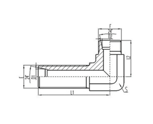 90°彎公制外螺紋24°內錐面密封過板接頭