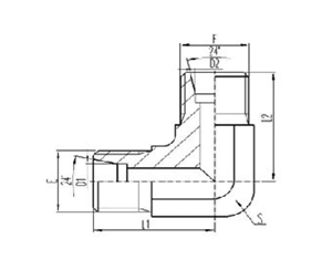 90°彎公制外螺紋24°內錐面密封