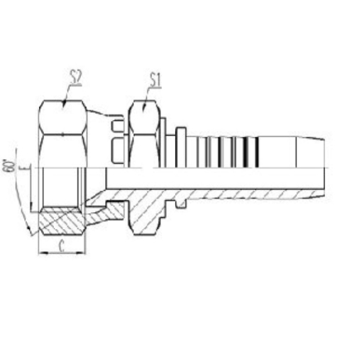 日式英制內螺紋60°內錐面密封