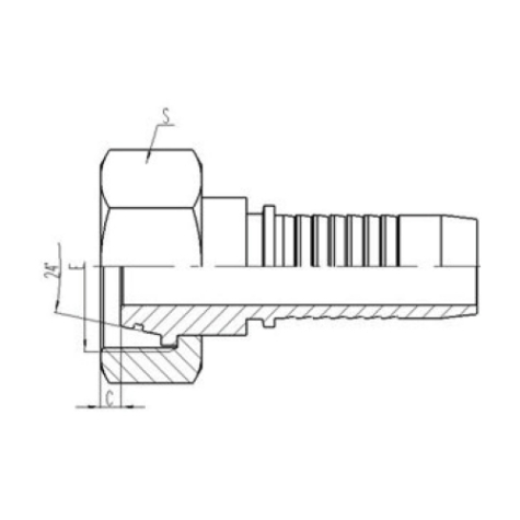 公制內螺紋24°外錐面帶O形圈密封重系列