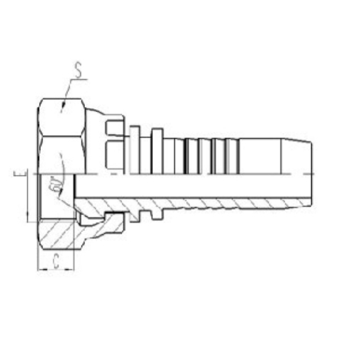 美制NPSM內(nèi)螺紋60°外錐面密封